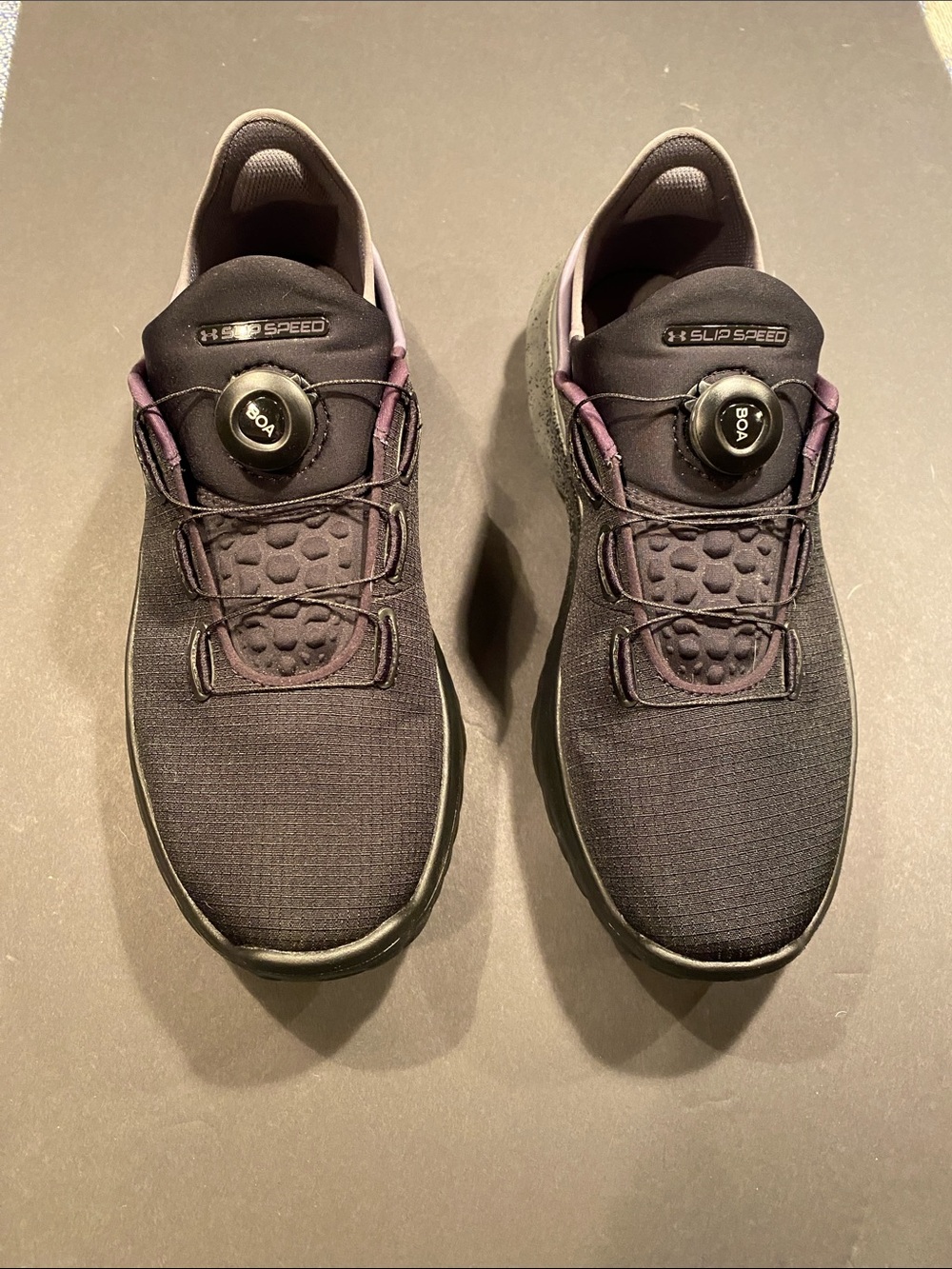 Under Armour Men’s Black Athletic Training Shoes with Purple Accents